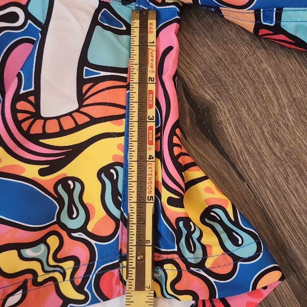 Neff Swim Trunks Shorts Mens Large Psychedelic Mushroom Print Drawstring Pocket - Picture 13 of 13